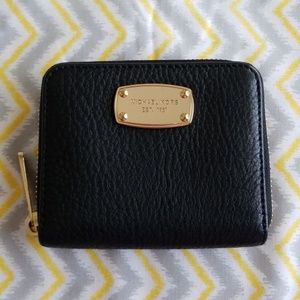 Michael Kors Black Pebbled Leather Small Wallet